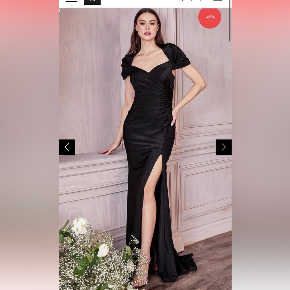 NWT black shawl style evening gown